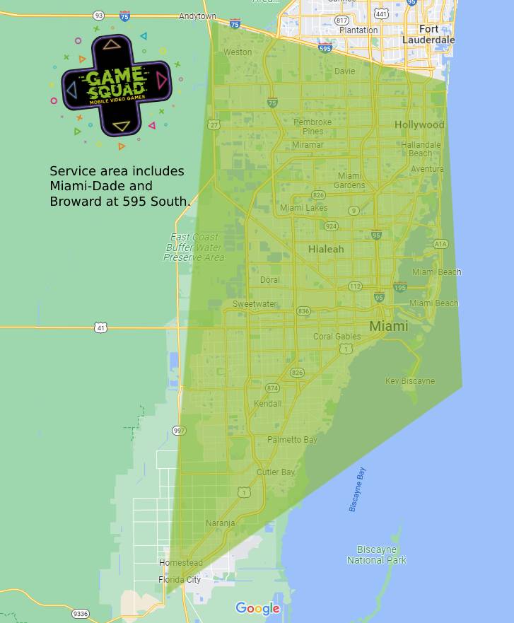 MyGameSquad Service Area Miami-Dade and Broward